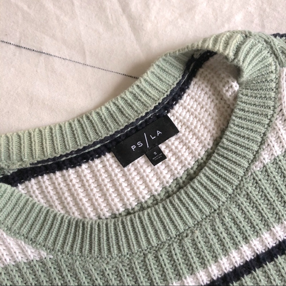 pacsun striped cropped knit sweater